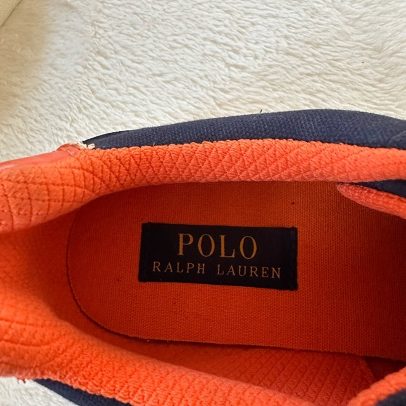 Ralph Lauren Polo Men’s Sneakers in Navy and Orange - Picture 5 of 8